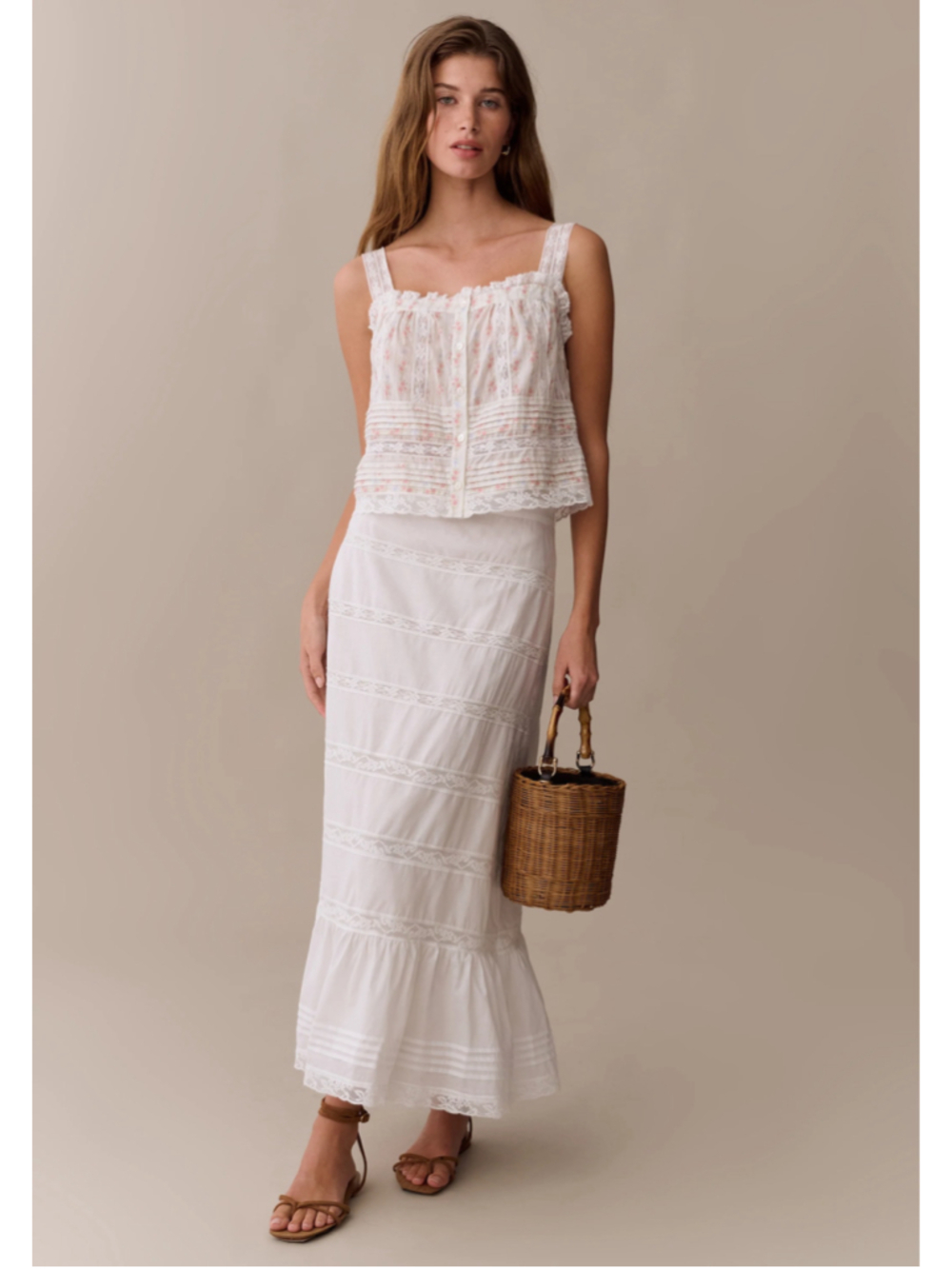 Women's Sorella White Midi Skirt Size 6
